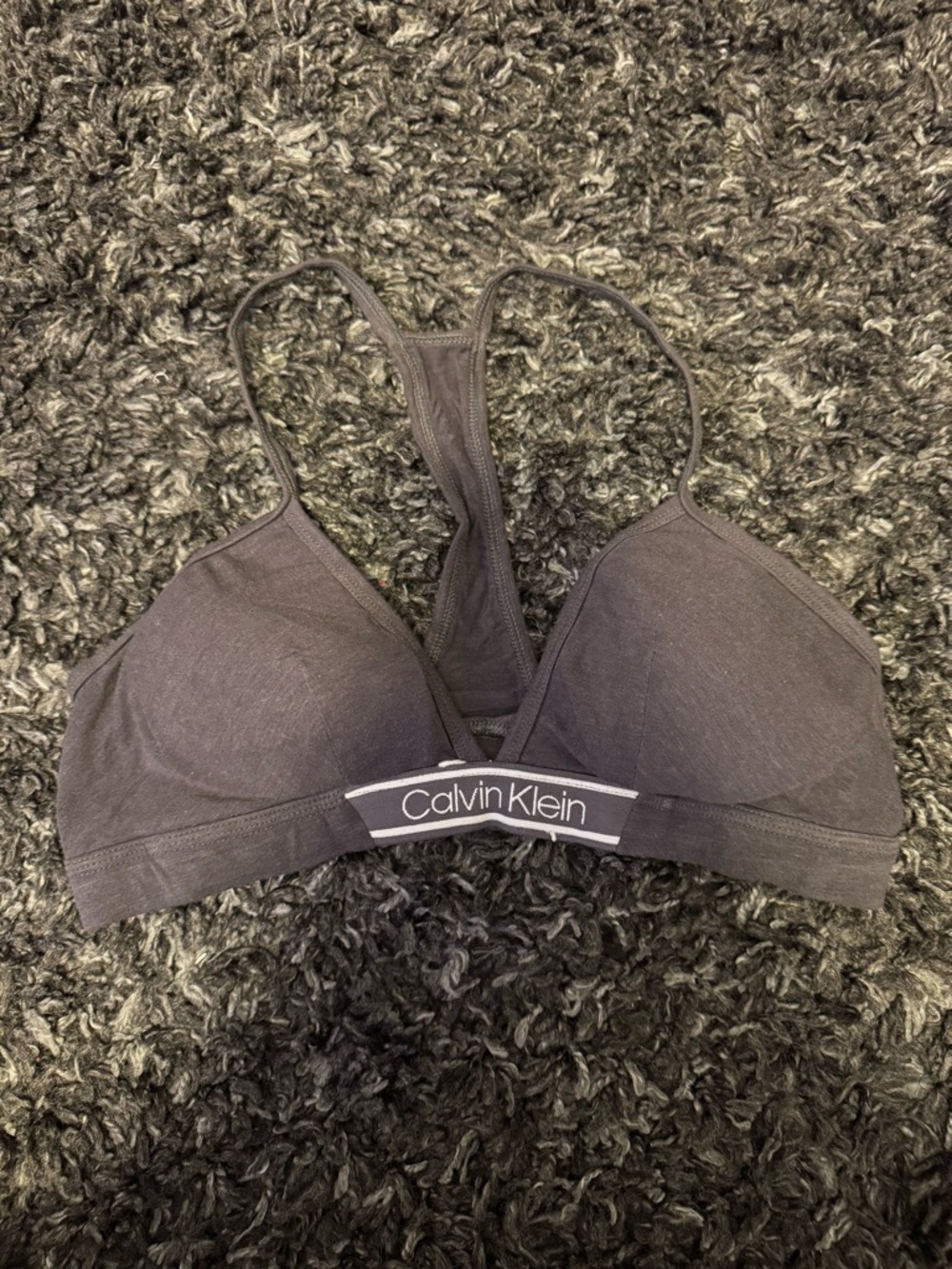 Calvin Klein Charcoal Gray Wireless Racerback Bralette